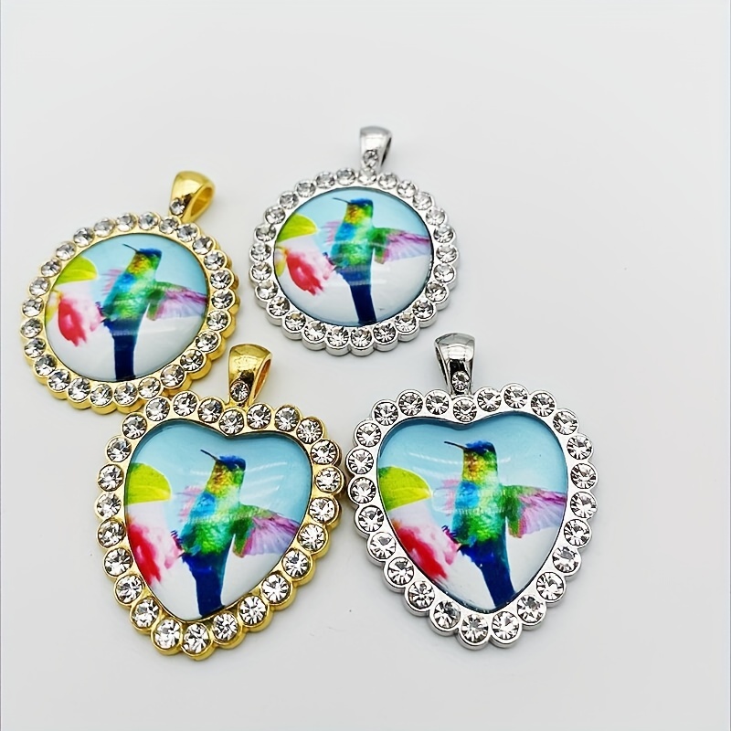 Green Bird Glass Alloy Pendant Necklace Accessories DIY
